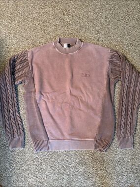 Kith Combo Knit Dusty Rose Mixed-Knit Crewneck Sweater